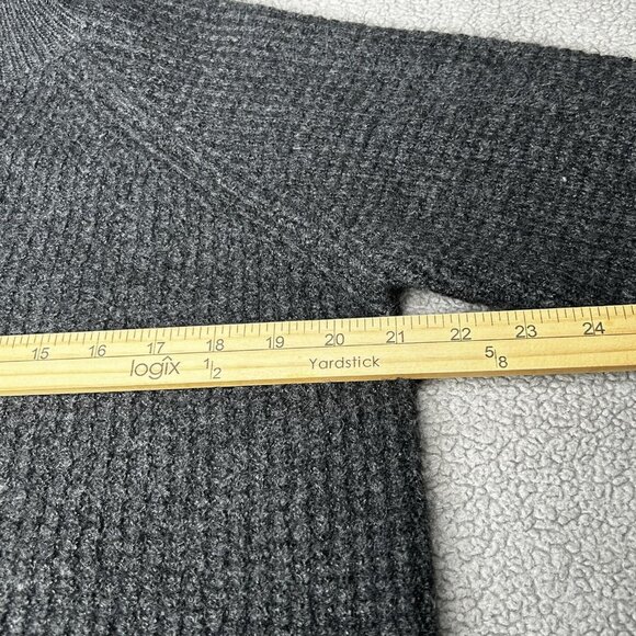 Kuhl Sienna Sweater Womens L Charcoal Gray Cowl Neck Chunky Waffle Knit Pullover - Picture 10 of 14
